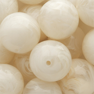 24 mm Acrylperlen Rund Off white-white marble
