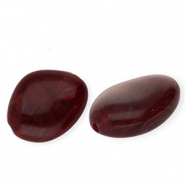 Acrylperlen Irregular Burgundy red-white marble