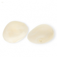 Acrylperlen Irregular Off white-white marble
