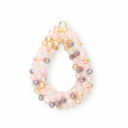Top Facett Anh&auml;nger Tropfen Multicolour Beige-pink