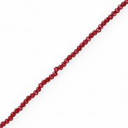 Top Glas Facett Perlen 3x2mm rondellen Crimson red-pearl shine coating