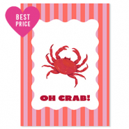 BY31® SchmuckKarten "Oh crab!" Red-pink-white