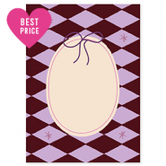 BY31® SchmuckKarten Oval mit Schleife Brown-purple-pink-créme