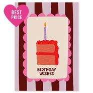 BY31® SchmuckKarten "Birthday wishes" Brown-purple-pink-créme-red