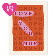 BY31® SchmuckKarten "Love you mum" Off white-coral red-pink