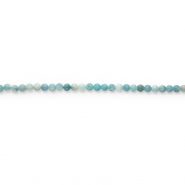 Halbedelstein Perlen rund 8mm Matt Light teal blue