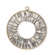 Top Facett Anh&auml;nger Rund Gold-grey