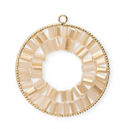 Top Facett Anh&auml;nger Rund Gold-peach beige-pearlshine