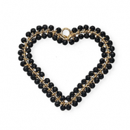 Top Facett Anh&auml;nger Herz Gold-black