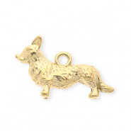 Anhänger aus rostfreiem Edelstahl, Hund Gold