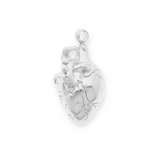 Anhänger aus rostfreiem Edelstahl, Anatomisches Herz Silver