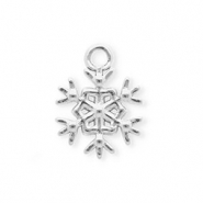 Anhänger aus rostfreiem Edelstahl, Schneeflocke Silver