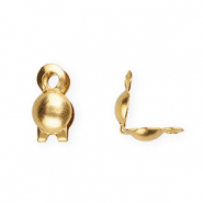 Schmuckzubehör Kalotten aus rostfreiem Edelstahl, 2mm Gold