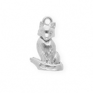 Anhänger aus rostfreiem Edelstahl, Fuchs Silver