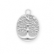 Anhänger aus rostfreiem Edelstahl, Lebensbaum Silver