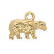 Anhänger aus rostfreiem Edelstahl, Bär Gold