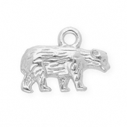 Anhänger aus rostfreiem Edelstahl, Bär Silver