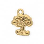 Anhänger aus rostfreiem Edelstahl, Baum Gold