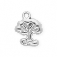 Anhänger aus rostfreiem Edelstahl, Baum Silver