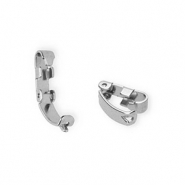 Schmuckzubehör Collierschlaufe mit Klickverschluss aus rostfreiem Edelstahl Silver