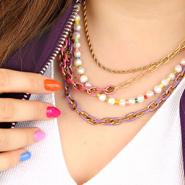 Schmucksets So gestalten Sie Schmuck aus Edelstahl-Gliederketten mit Emaille