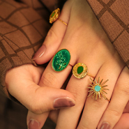 Neu Stilvolle Chunky Ringe aus Edelstahl mit Emaille