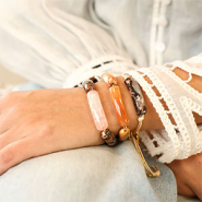 Schmucksets Einzigartige Schmuckstücke mit Naturstein-Zwischenstücken