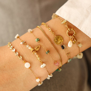 Schmucksets Boho-Ketten mit Jasseron aus Edelstahl mit Steinen kreieren