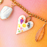 Schmucksets Metallanhänger mit Emaille in Schmuckstücken