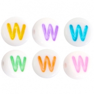 Buchstaben Perlen aus Acryl W Multicolor-Weiss