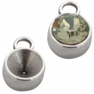 Metall Perlen DQ antik silber  Metall Fassungen DQ antik silber