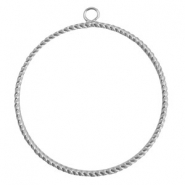 Metall Anhänger TQ Anhänger rund mit Öse 48mm Antique silber