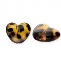 Acrylperlen Herz mit Leopard-Print