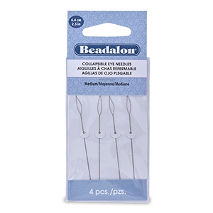 Beadalon flexibel F&auml;delnadel 6.4cm medium Silber