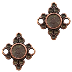 Metall Anh&auml;nger TQ Zwischenst&uuml;ck/Fassung Rautenform Kupfer (nickelfrei)