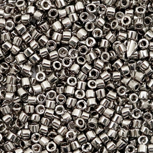 Miyuki Perlen delica's 11/0 Plated nickel grey DB-21