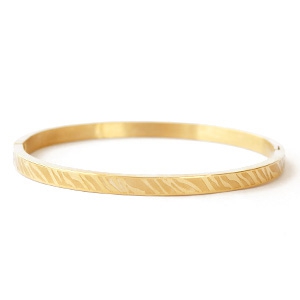 Armb&auml;nder aus Stainless Steel - Rostfreiem Stahl Zebra Print Gold