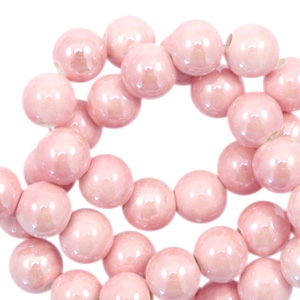 Perlen Keramik 6mm Pink