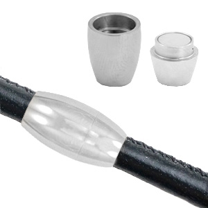 Stainless Steel - Rostfrei Stahl Schmuckzubeh&ouml;r Magnetverschluss &Oslash;6mm Antik silber