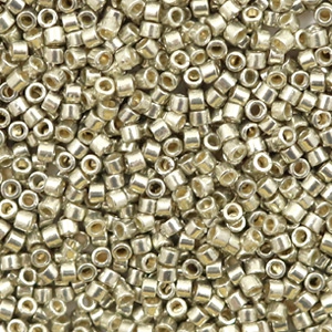 Miyuki Perlen delica's 11/0 Duracoat galvanized dark light pewter silver DB-1851