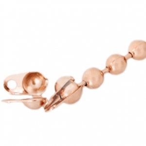 Basic Quality Metall Endkappen f&uuml;r Ballchain 1.2mm Rosegold