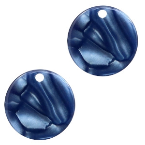 Resin Anh&auml;nger rund 12mm Dark blue