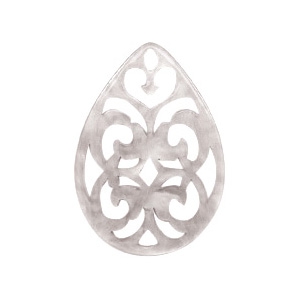 Resin Anh&auml;nger Tropfen Barock 38x27mm Sand grey