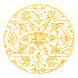 Bohemian Anh&auml;nger rund Mandala Gold (Nickelfrei)