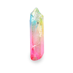 Naturstein Anh&auml;nger Quarz Rainbow pink AB