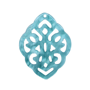 Resin Anh&auml;nger Rhombus Barock Blue atoll