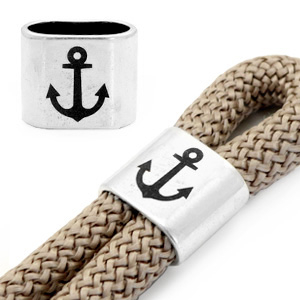 Metall Schieber DQ "ANCHOR" Antik silber (Nickelfrei)