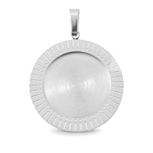 Polaris Steel Anh&auml;nger aus Stainless Steel mit Fassung f&uuml;r 20mm Cabochon Silber