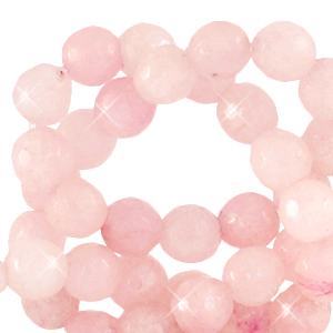 Naturstein Perlen Quarz Facett geschliffen 8mm Blossom pink-opal AB coating