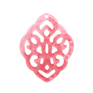 Resin Anh&auml;nger Rhombus Barock Fruit dove pink